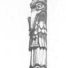 3rd section of reconstructed totem pole, carved bird.